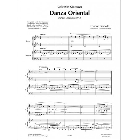 Granados - Danza oriental pour 2 harpes