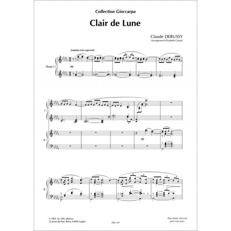 Clair de lune de Claude Debussy pour 2 harpes