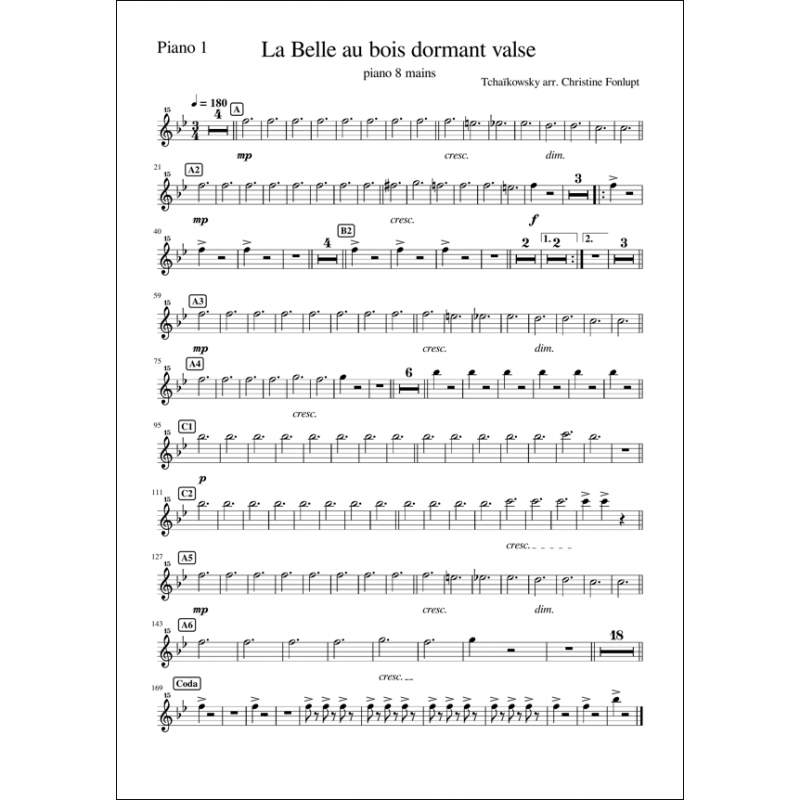 Valse de La belle au bois dormant 8 mains Piano 1