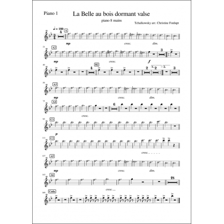 Valse de La belle au bois dormant 8 mains Piano 1