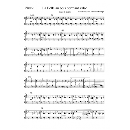 Valse de La belle au bois dormant 8 mains Piano 3