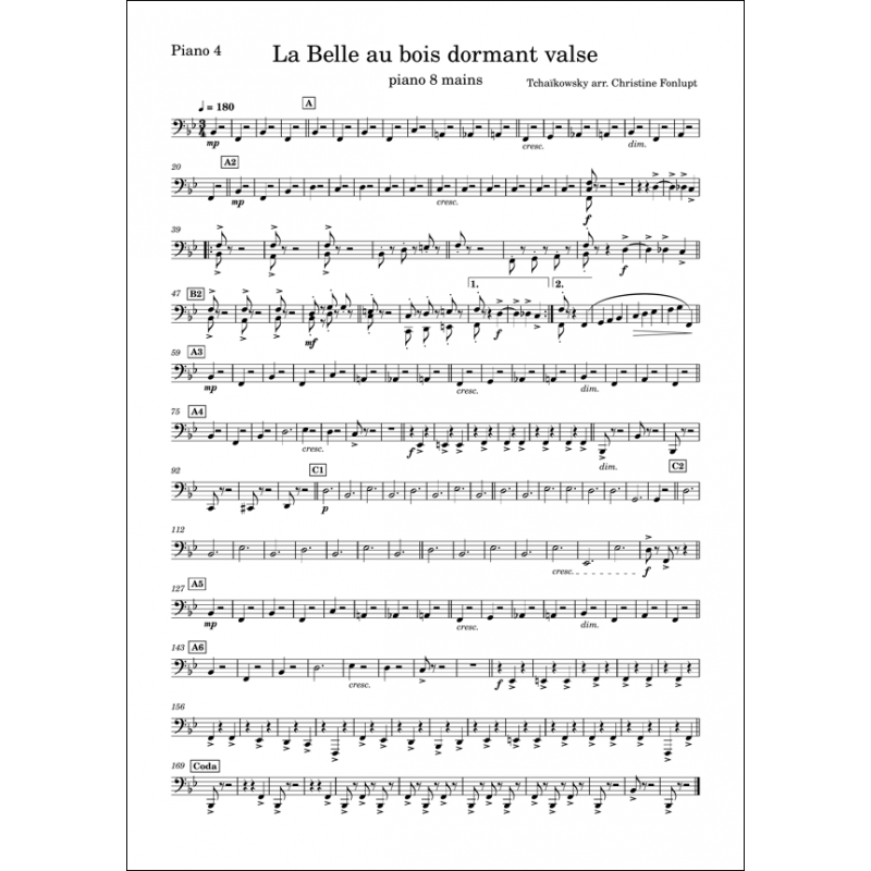 Valse de La belle au bois dormant 8 mains Piano 4