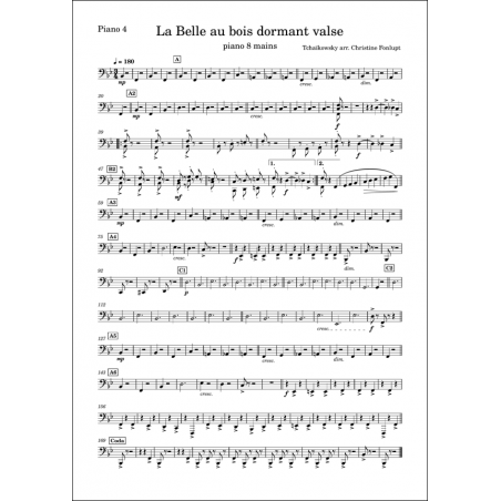 Valse de La belle au bois dormant 8 mains Piano 4