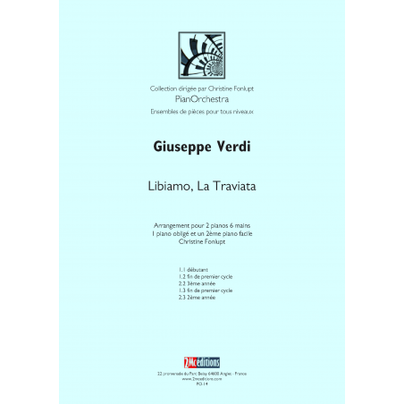 Verdi - Libiamo, La Traviata 2 pianos 6 mains