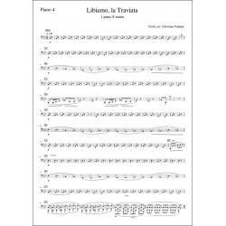 Verdi - Libiamo, La Traviata 1 piano 8 mains Piano 4