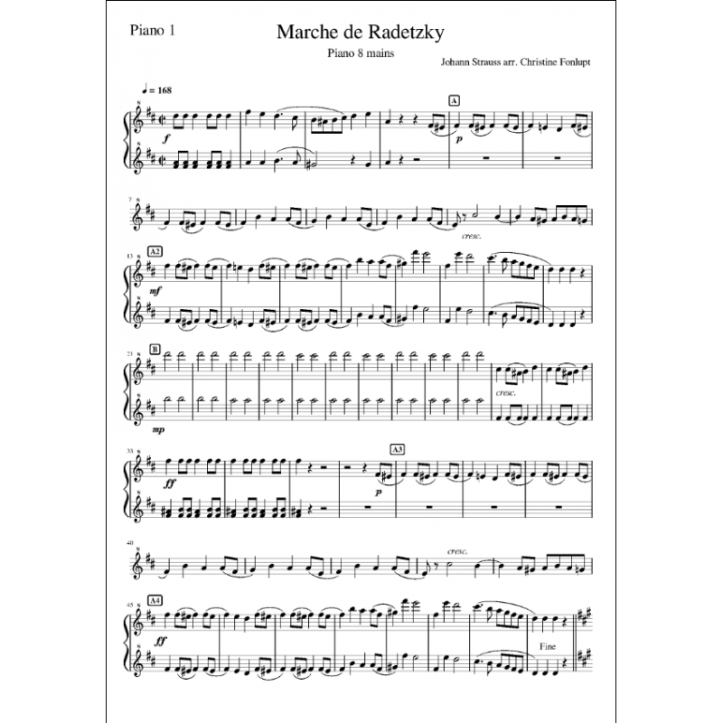 Marche de Radetzky - Partie Piano 1, Pianorchestra Marche de Radetzky - Partie Piano 1, Pianorchestra