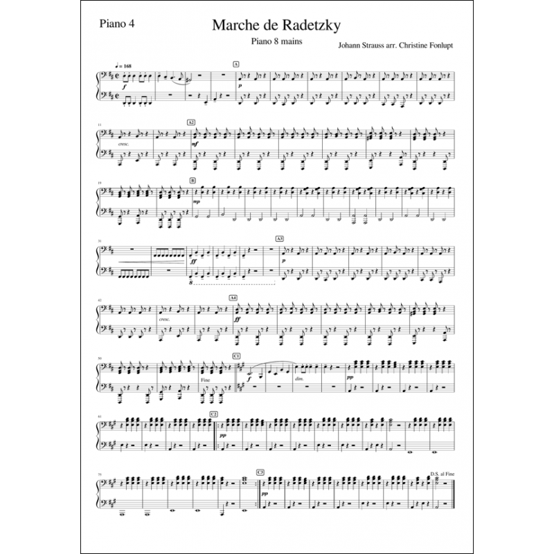 Marche de Radetzky - Partie Piano 4, Pianorchestra Marche de Radetzky - Partie Piano 4, Pianorchestra