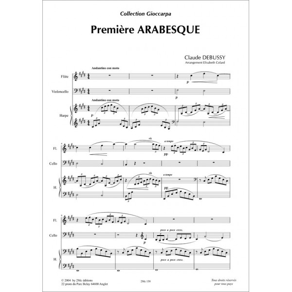Première arabesque Claude Debussy (fl. vlc. et Hp.)