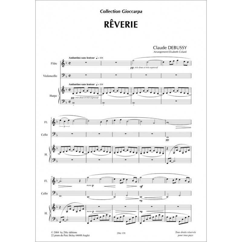 Rêverie  Claude Debussy  pour duo de harpes