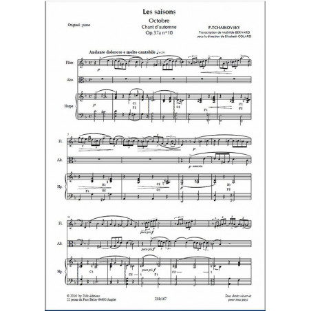 Les saisons  Octobre Chant d'automne - Tchaikovsky