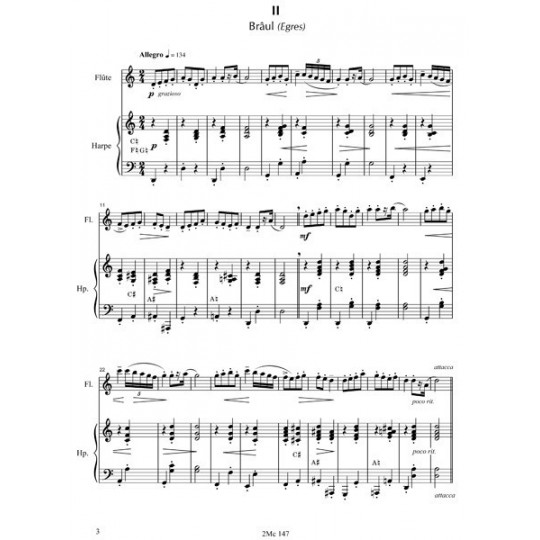 Bartok Danses populaires roumaines partition pour flûte et harpe