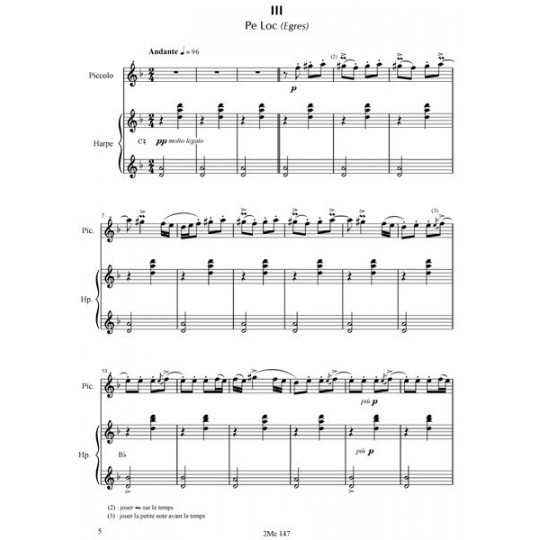 Bartok Danses populaires roumaines partition pour flûte et harpe