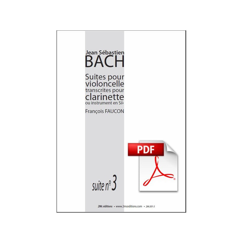 JS Bach suite n°3 pour clarinette pdf