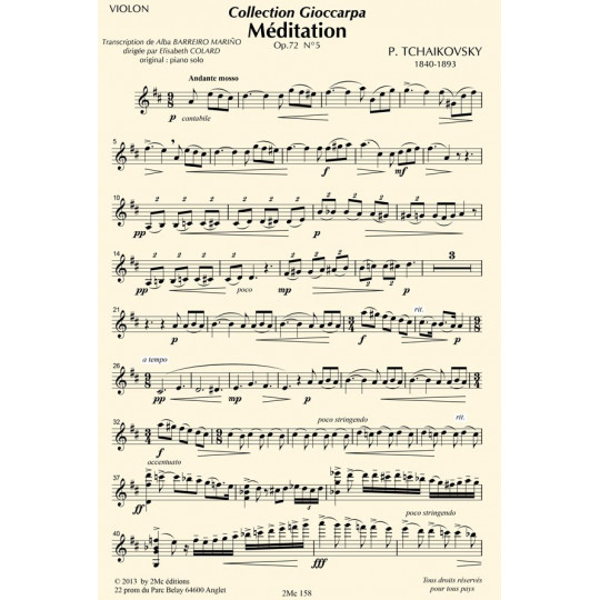 Méditation Tchaikowsky (violon & harpe) 