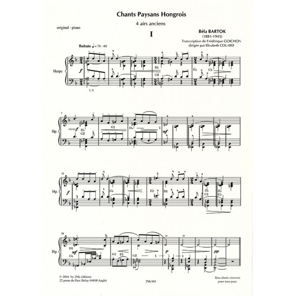 Bartok 4 airs anciens Harpe