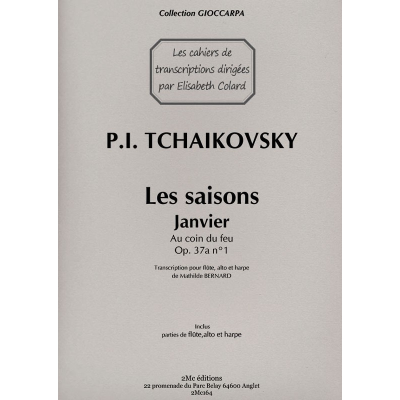 Tchaikovsky Les saisons Janvier pour flûte, alto et harpe couv