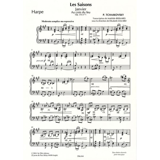 Tchaikovsky Les saisons Janvier flûte, alto et harpe