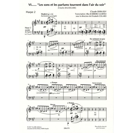 Debussy Les sons et les parfums pour deux harpes