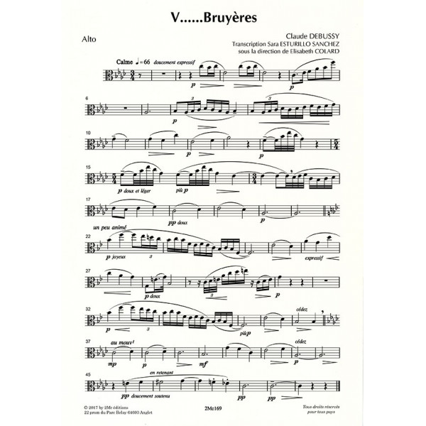 Debussy  Bruyères pour flûte, alto et harpe - Alto