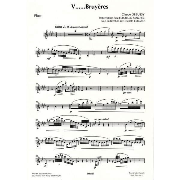Debussy  Bruyères pour flûte, alto et harpe - Flûte