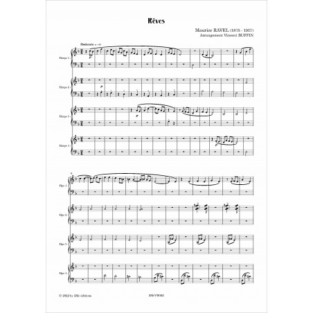 Rêves de Maurice Ravel pour 4 harpes