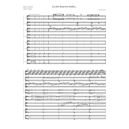 La tête dans les étoiles - Ensemble pour pianos à 4 mains - N. DROSS