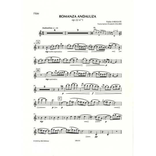Pablo Sarasate Romanza Andaluza op22 n°1 Flute