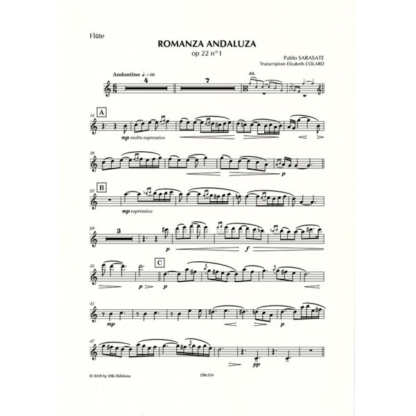 Pablo Sarasate Romanza Andaluza op22 n°1 Flute