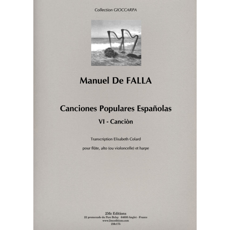 Canción – Manuel de Falla pour flûte, alto ou violoncelle et harpe