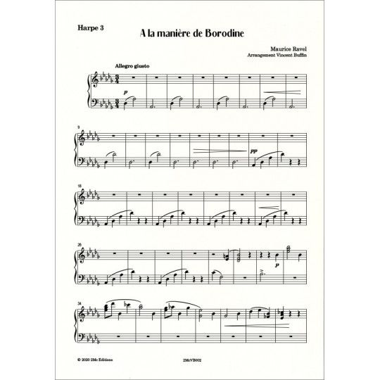 Ravel A la manière de Borodine pour trio de harpes Harpe 3