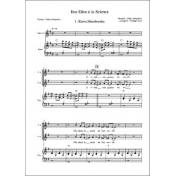 Extrait de « Maria Sklodowska », première chanson du recueil, écrite pour deux voix égales avec accompagnement de piano.