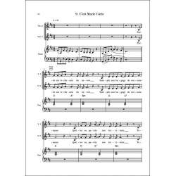 Extrait de « C’est Marie Curie », chanson pour deux voix égales et piano évoquant le parcours scientifique de Marie Curie.