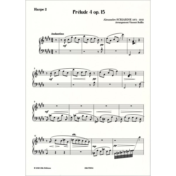 Scriabine - Prélude 4 op.15 Harpe 2