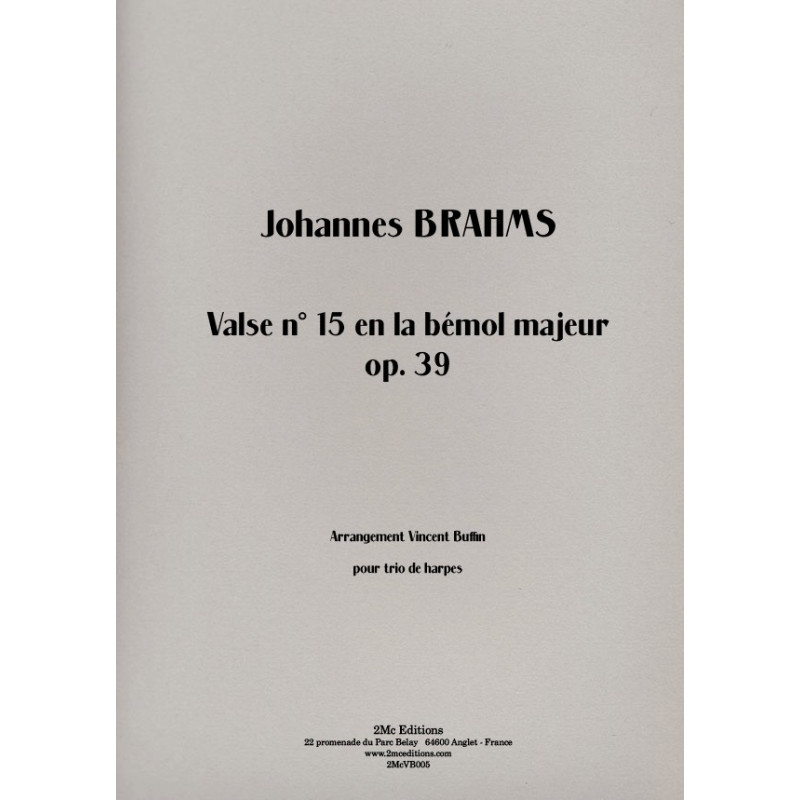 Brahms - Valse n°15 lab maj op39 Couverture