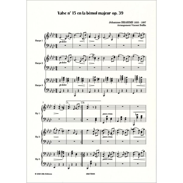 Brahms - Valse n°15 lab maj op39  Score