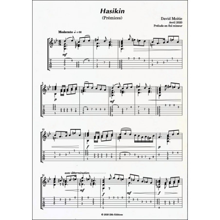 Hasikin - David Moitié Guitare et tablature