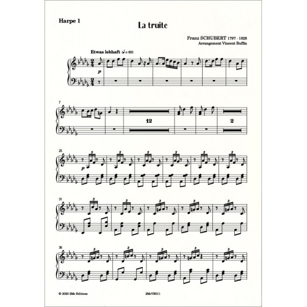 Schubert  La truite 4 harpes Harpe 1