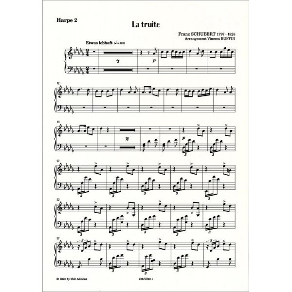 Schubert  La truite 4 harpes Harpe 2
