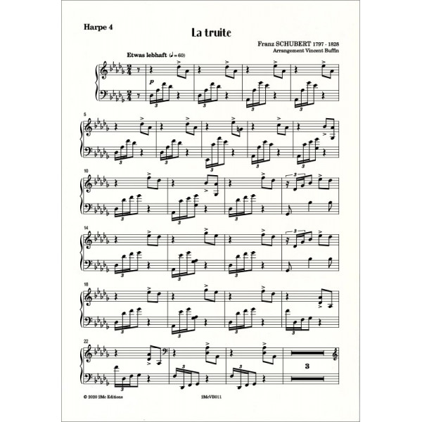 Schubert  La truite 4 harpes Harpe 4