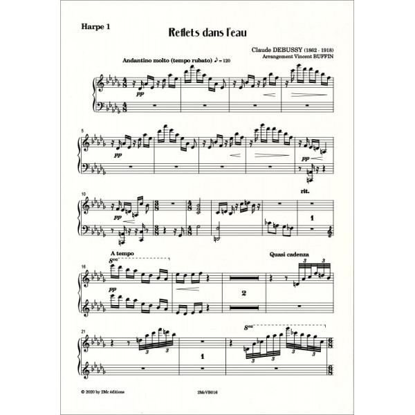 Debussy Reflets dans l'eau Harpe 1