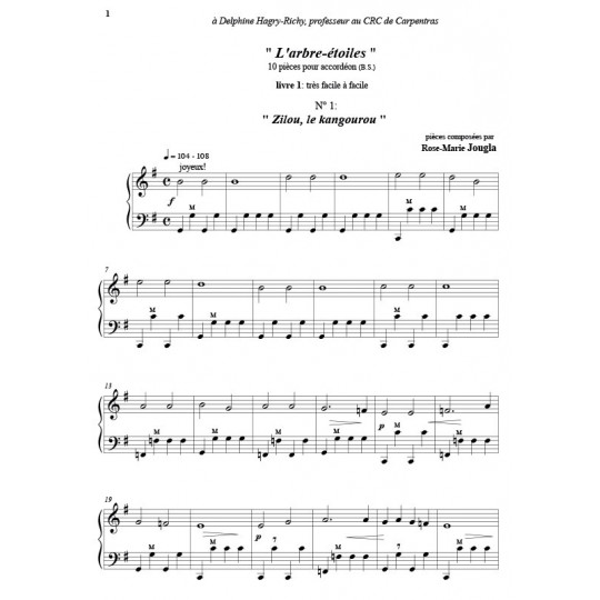 L'Arbre étoiles Livre 1 pour accordéon Page 1