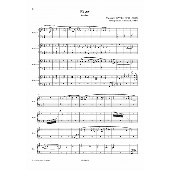 Maurice Ravel Rêves pour 4 harpes