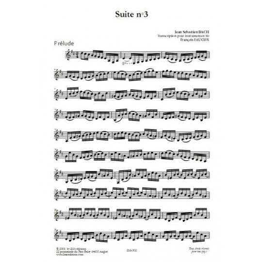 Suites de Bach 3 et 4 transcription pour clarinette
