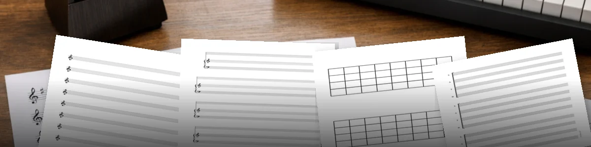 Papier à musique gratuit 2Mc Editions : portées, piano-chant, grille jazz et SATB à télécharger en PDF