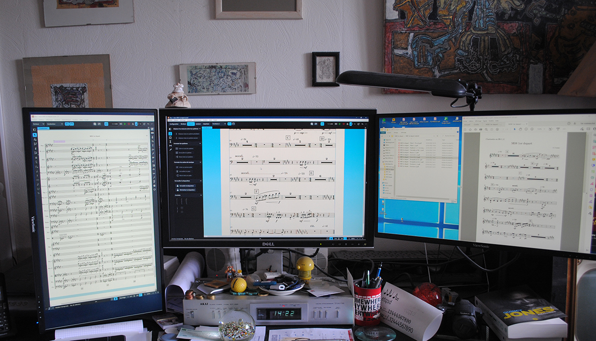 photo de mon poste de travail Gravure musicale pour 2Mc éditions